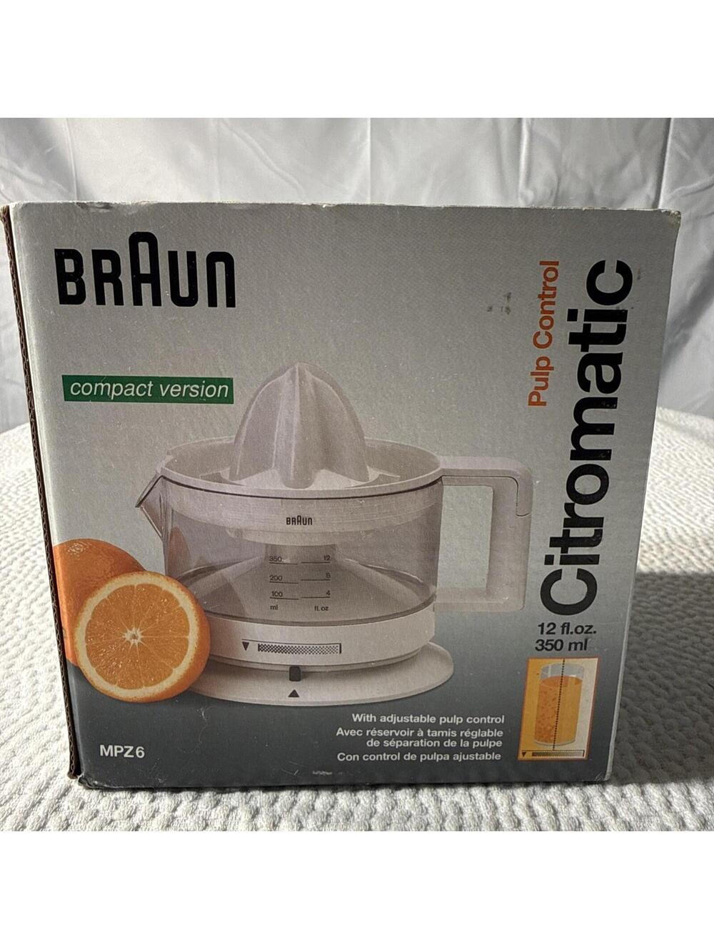 BRAUN CITROMATIC 6 COMPACT CITRUS JUICER W/ PULP CONTROL 4161 MPZ 6 *Tested*